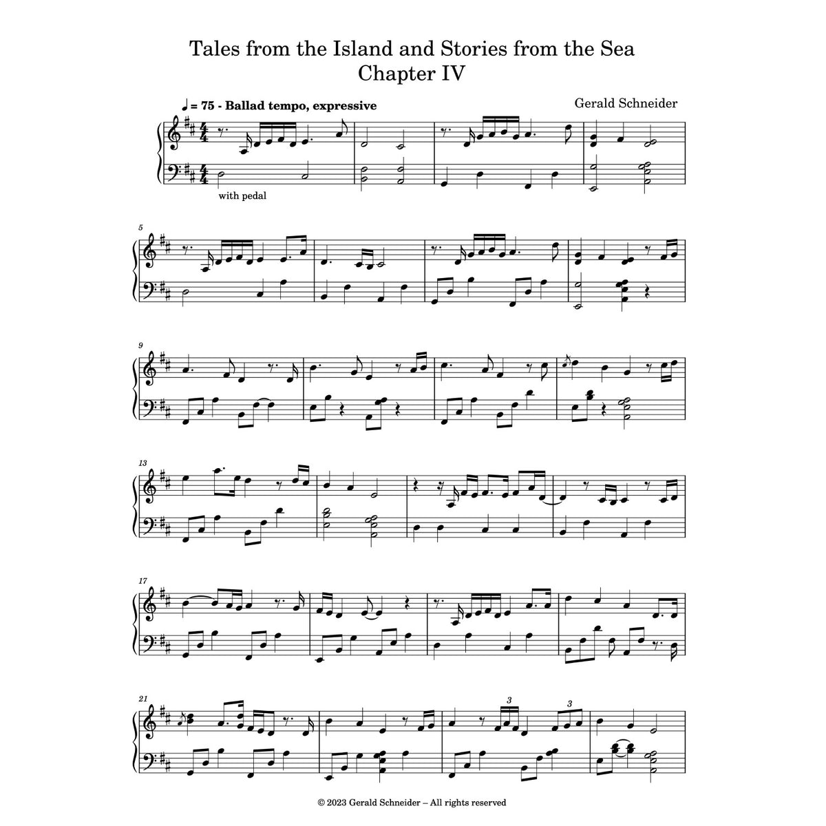 Tales from the Island and Stories from the Sea - Chapter IV - Piano Sheet Music