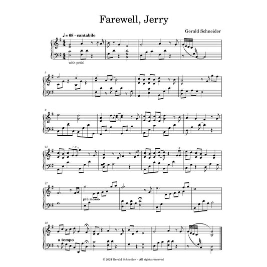 Farewell, Jerry - Piano Sheet Music - Free