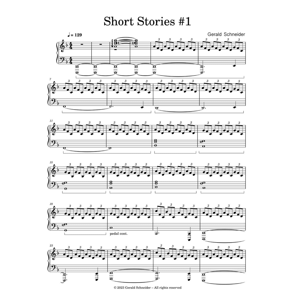 Short Stories - Piano Sheet Music
