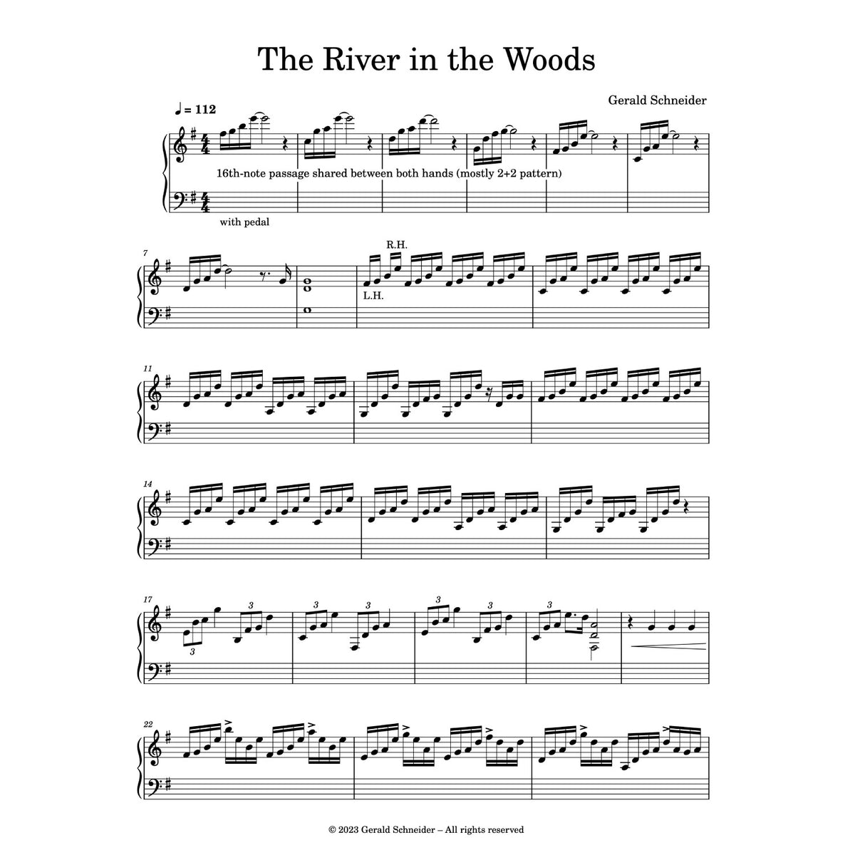 The River in the Woods – Piano Sheet Music